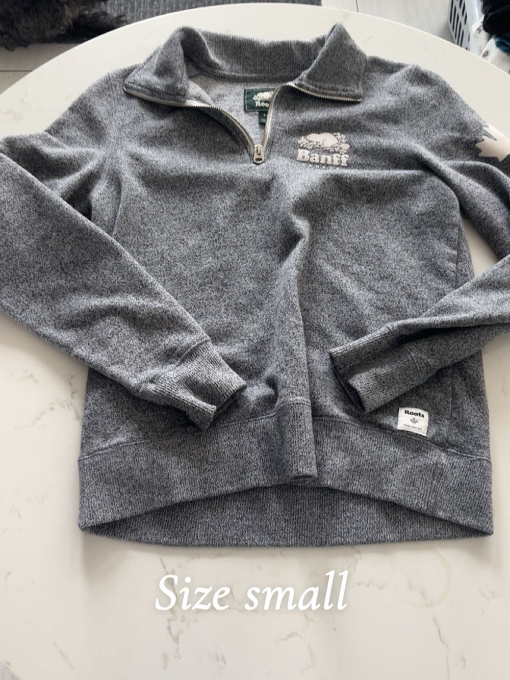Roots Grey Half-Zip Banff Pullover